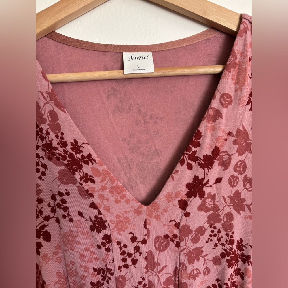 Soma Soft Jersey Knit V-neck Dress Large - Picture 5 of 10